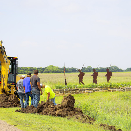 Digging a cable trench